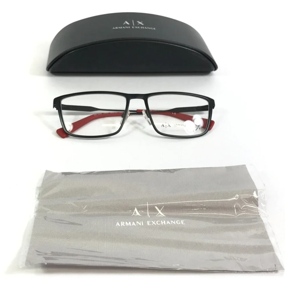 Armani Exchange Eyeglasses Frames AX1022 6063 Black Rectangle Full Rim 55-17-140